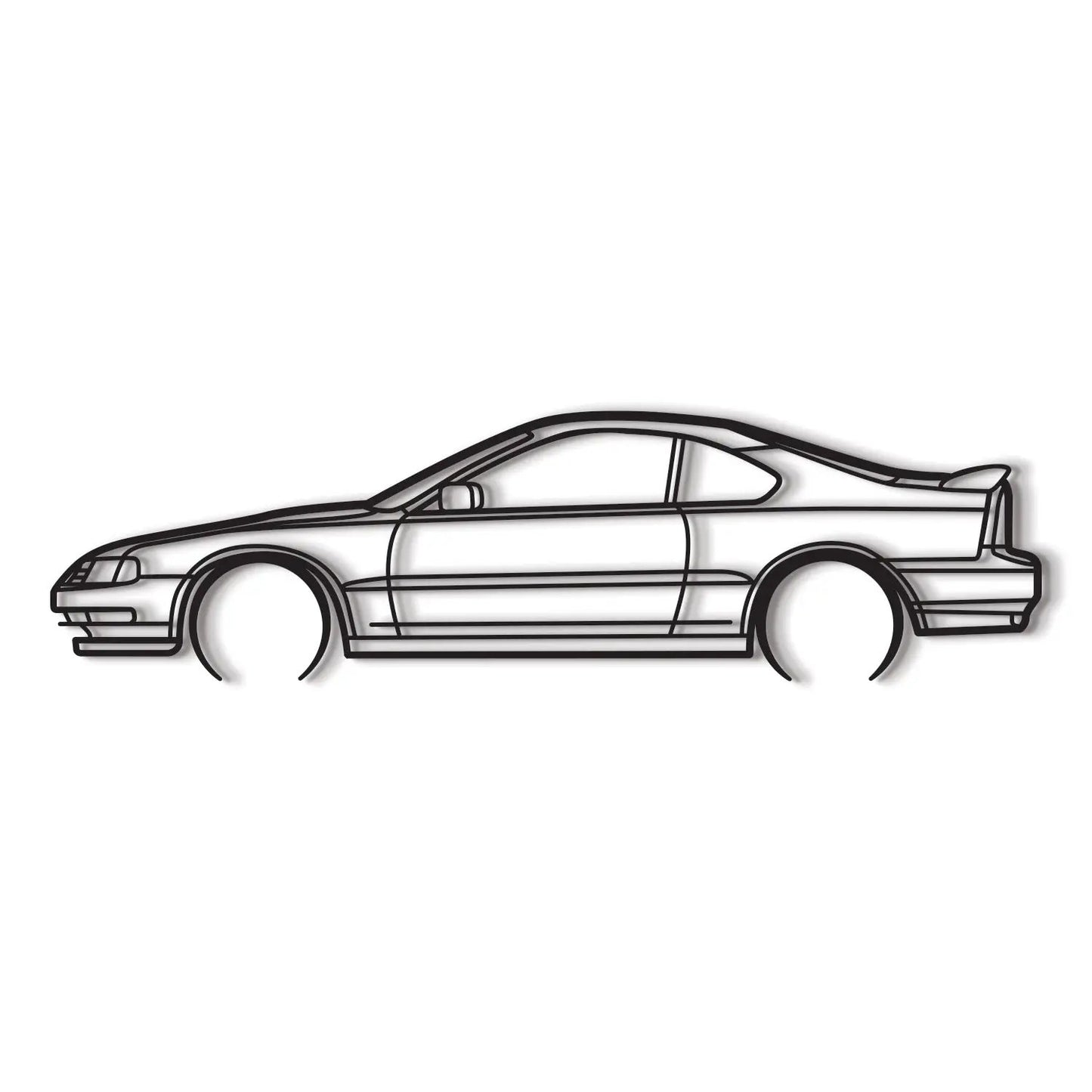 1993 Gen 4 Detailed Metal Car Wall Art line drawing in black by Modello Turbo on Tampa Home & Garden Store