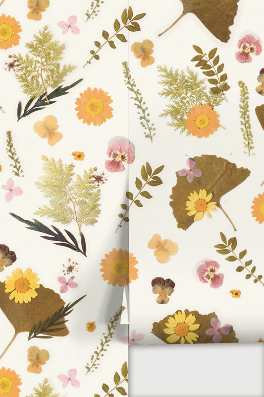 Pressed Fresh Version 01 Wallpaper, orange and pink - Tampa Home & Garden Store