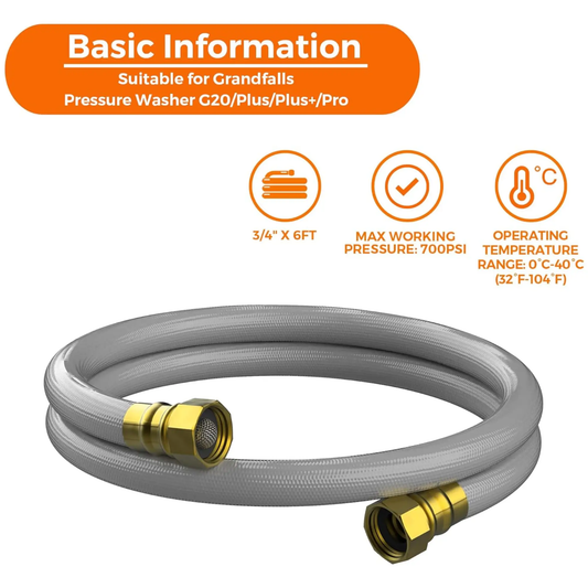 Pressure Washer Leader Hose 6FT for Grandfalls - Tampa Home & Garden Store