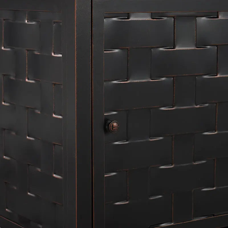 Preston 44" Rectangular Basketweave Aluminum Convertible Gas Fire Pit Table - Tampa Home & Garden Store