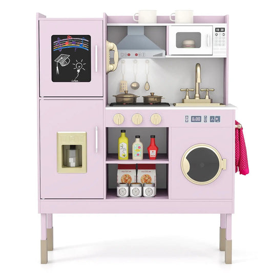 Pretend Kitchen Set with Range Hood and Ice Maker