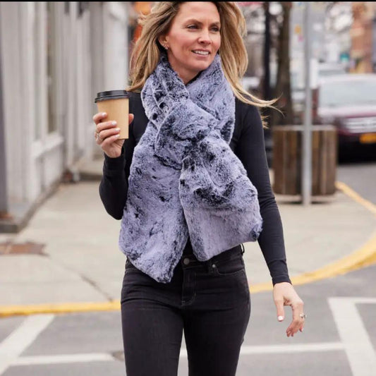 Lux Faux Fur Scarf lavender-gray faux fur wrap by Pretty Rugged Scarves & Shawls on Tampa Home & Garden Store