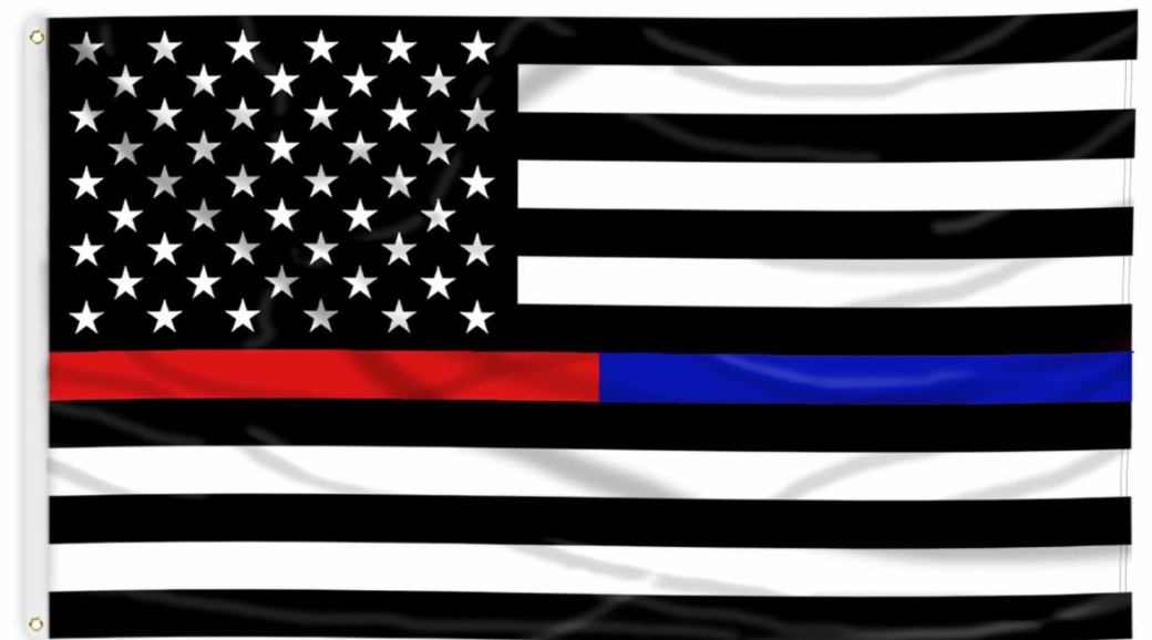 Printed Thin Blue & Red Line American Flag - Tampa Home & Garden Store