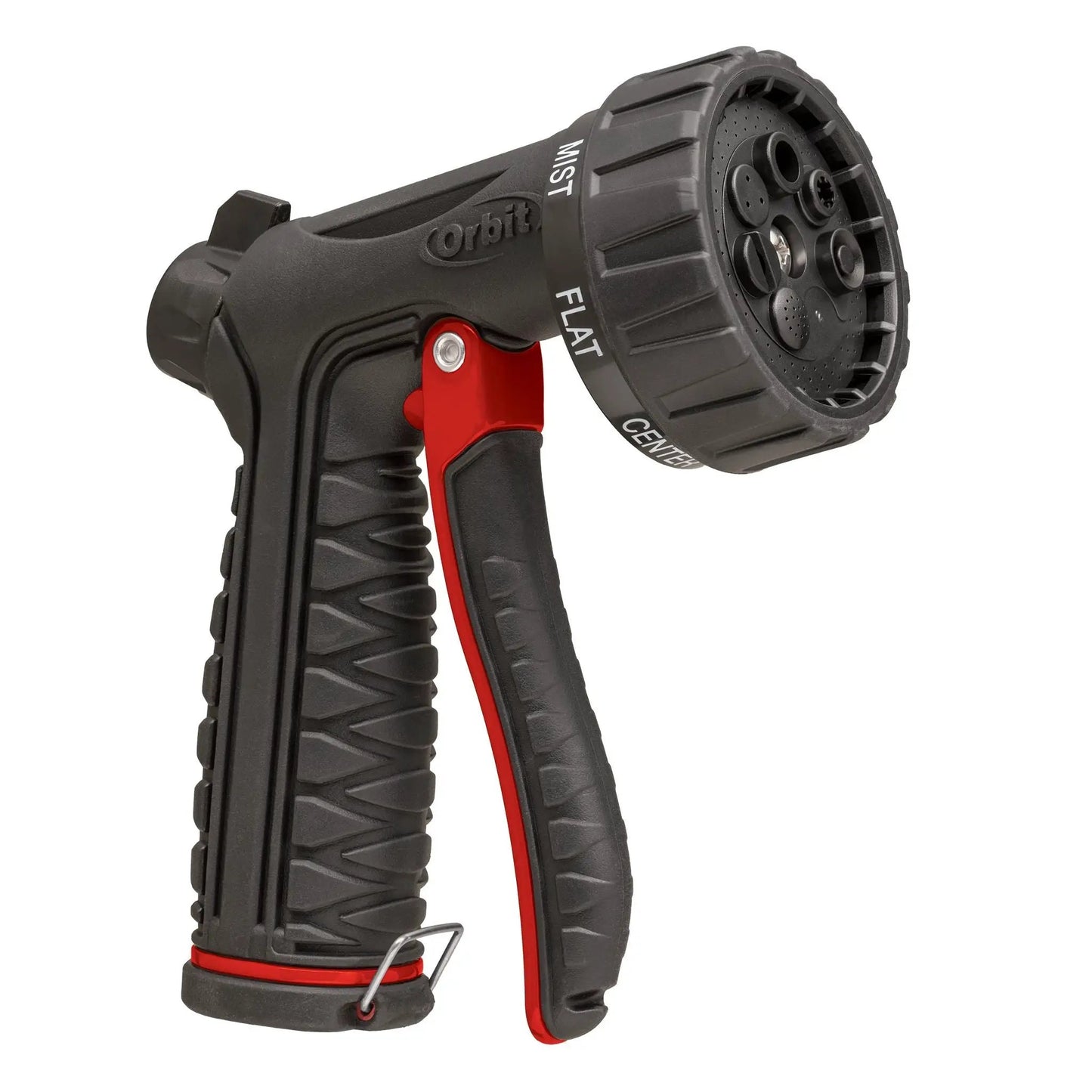 Pro Flo 7-Pattern Metal Front Trigger Hose Nozzle Orbit Irrigation with red trigger on Tampa Home & Garden Store