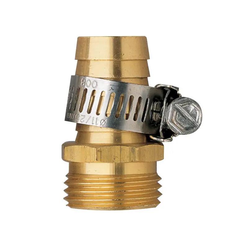 3/4 in Brass Male Shank Hose Repair Mender by Orbit Irrigation, with metal hose clamp on Tampa Home & Garden Store