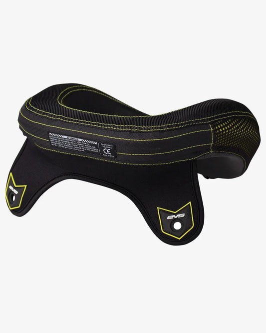 R3 Race Collar neck brace by EVS Sports in black with neon yellow stitching and EVS logo on Tampa Home & Garden Store