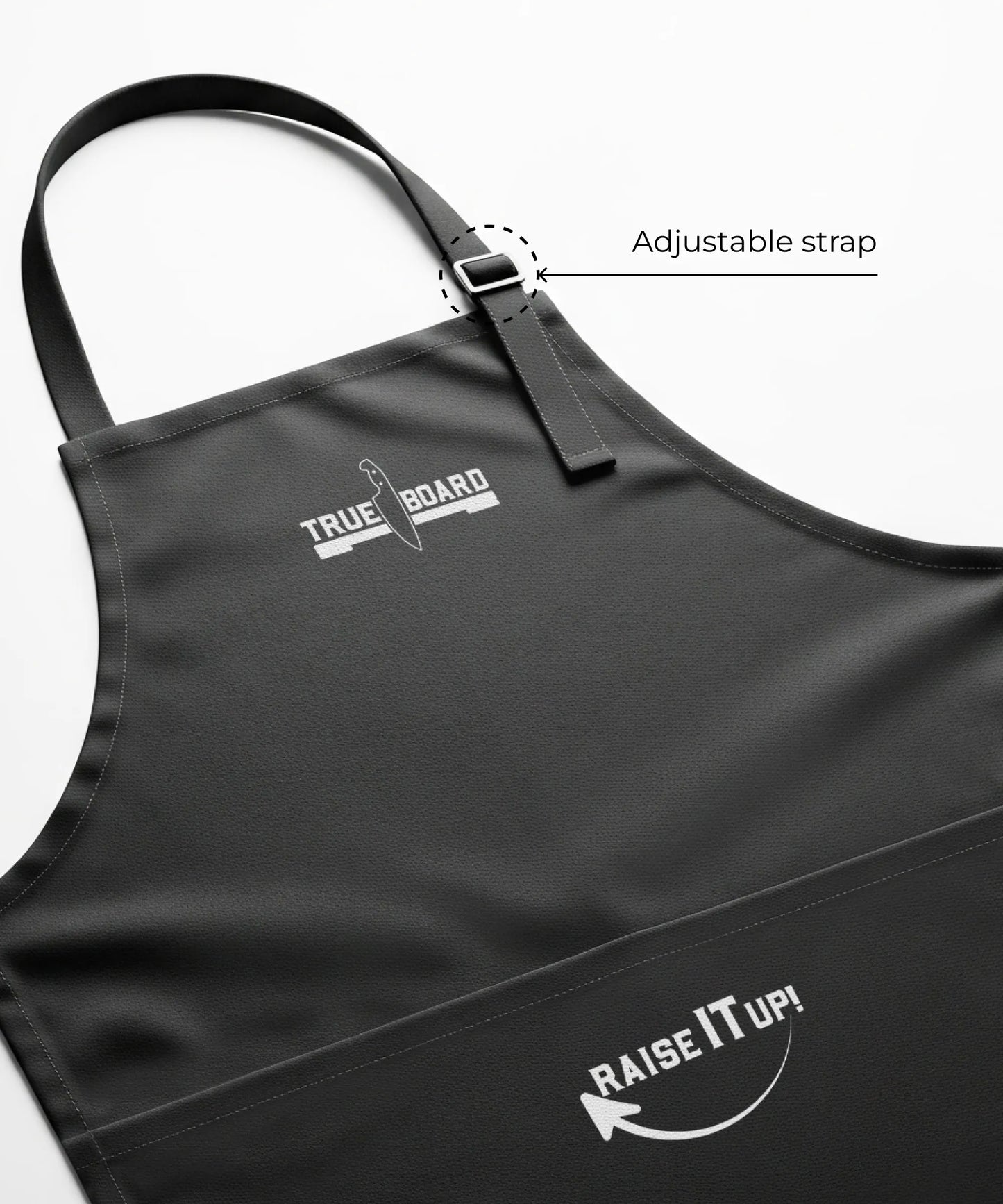 True Board Apron by The True Board in black with adjustable buckle strap, logo visible on Tampa Home & Garden Store