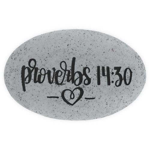 Proverb Stone - A Heart at Peace Gives Life to the Body - Tampa Home & Garden Store
