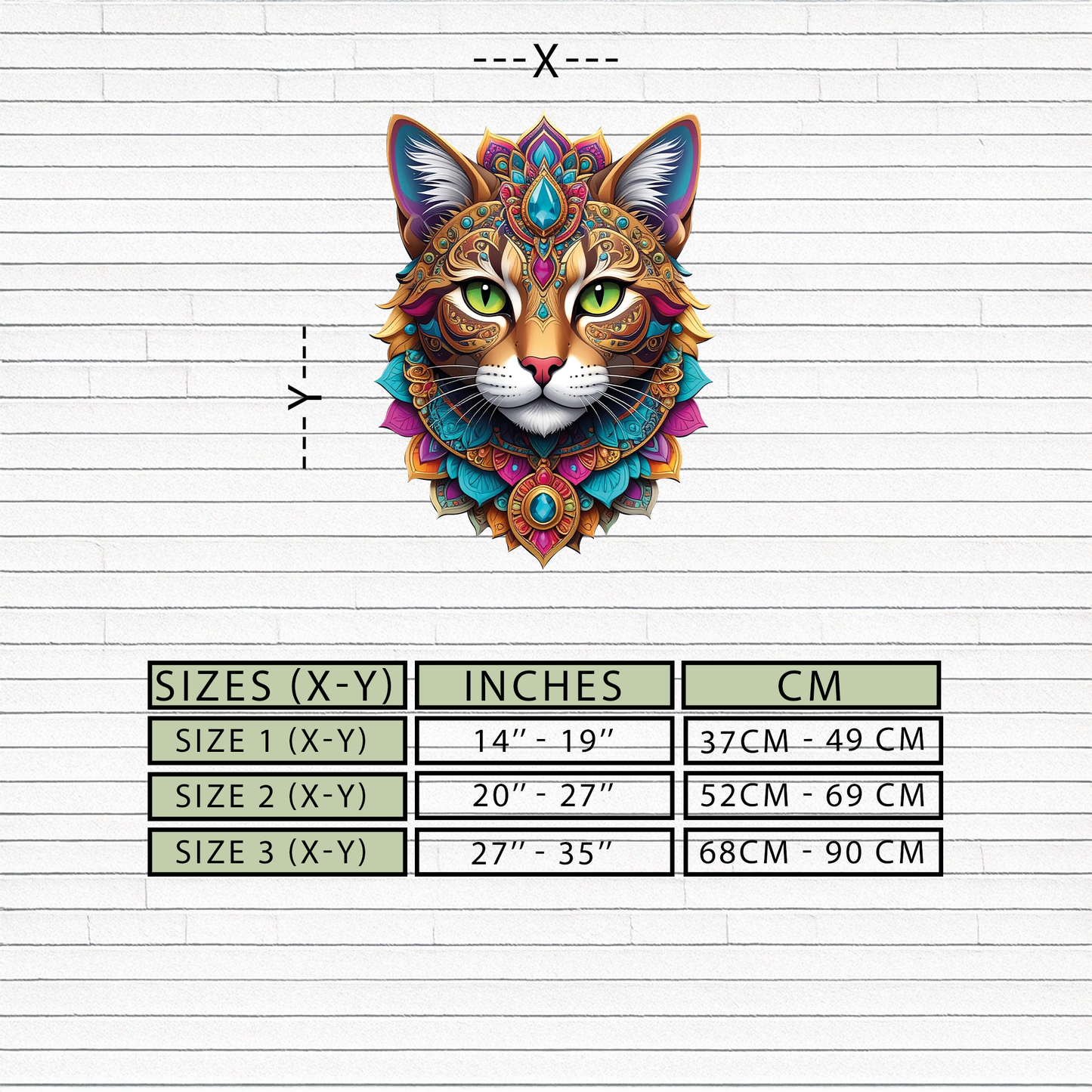 Psychedelic Mandala Cat Wall Art – Vibrant Boho Decor-KAFUVM025 - Tampa Home & Garden Store