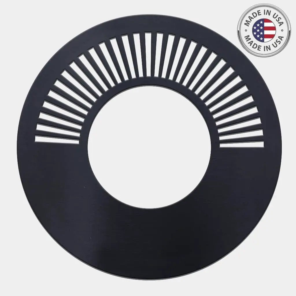 Park grills circular fire pit ring with radial upper slats for public spaces on Tampa Home & Garden Store