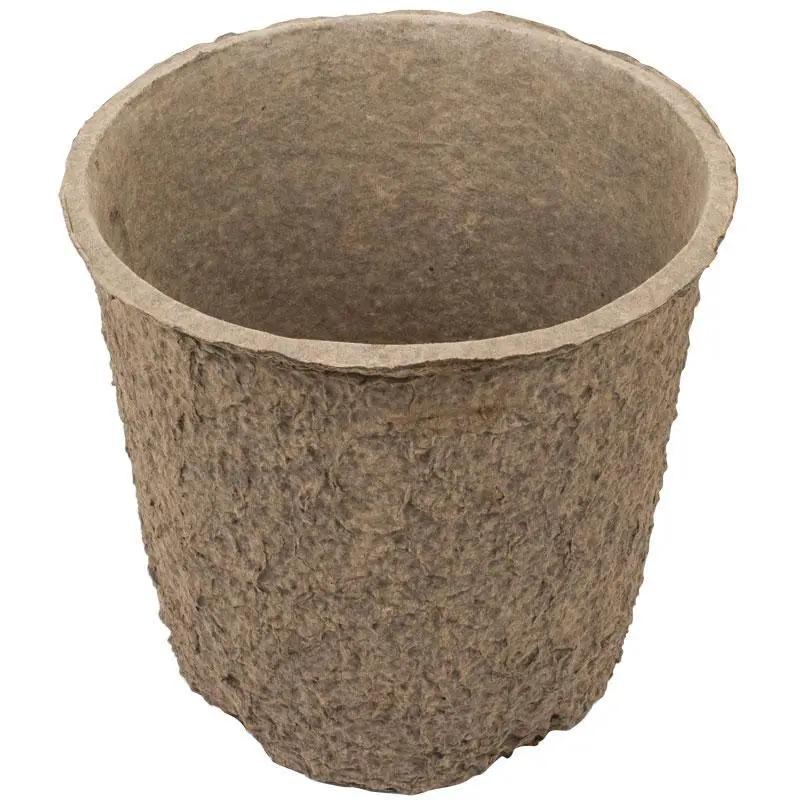 Pulp Pot Round 12 Inch pulp-fiber planter pot brown textured container by Grow Organic on Tampa Home & Garden Store