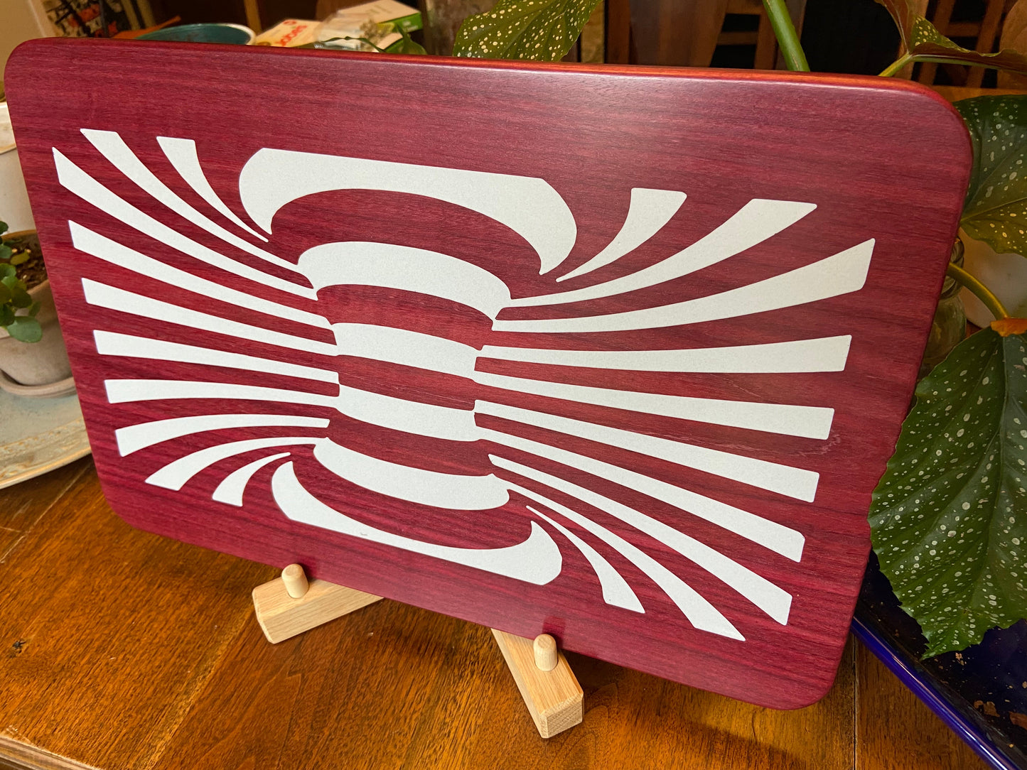 Purple Heart Charcuterie Board - Handcrafted "Worm Hole" Inlay. - Tampa Home & Garden Store