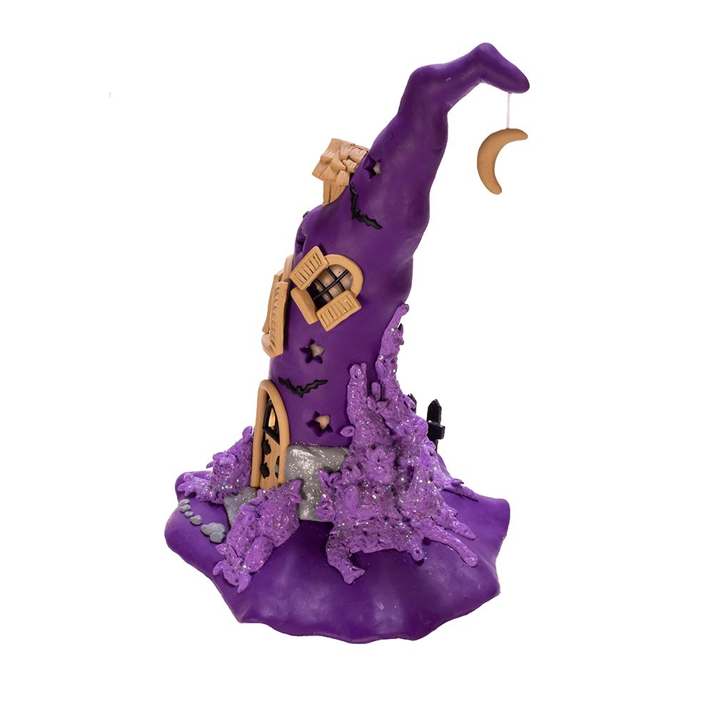 Purple LED Witch Hat Table Piece - Tampa Home & Garden Store