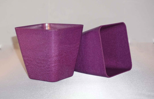 Thunder Acres Biodegradable Bamboo Fiber Planters, purple growing containers, set of 2 on Tampa Home & Garden Store