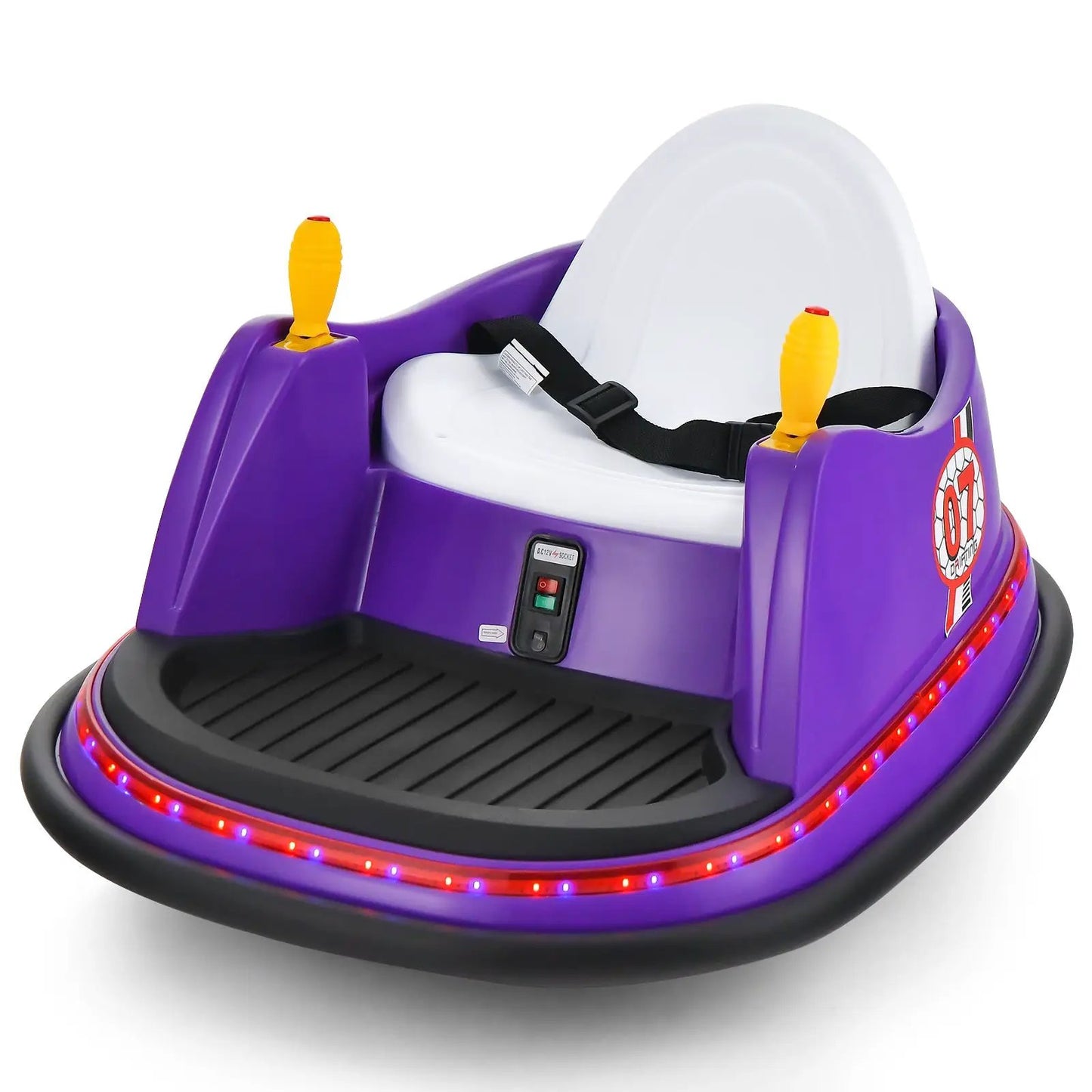 12V Electric Kids Ride On Bumper Car with Flashing Lights for Toddlers-Blue - Tampa Home & Garden Store