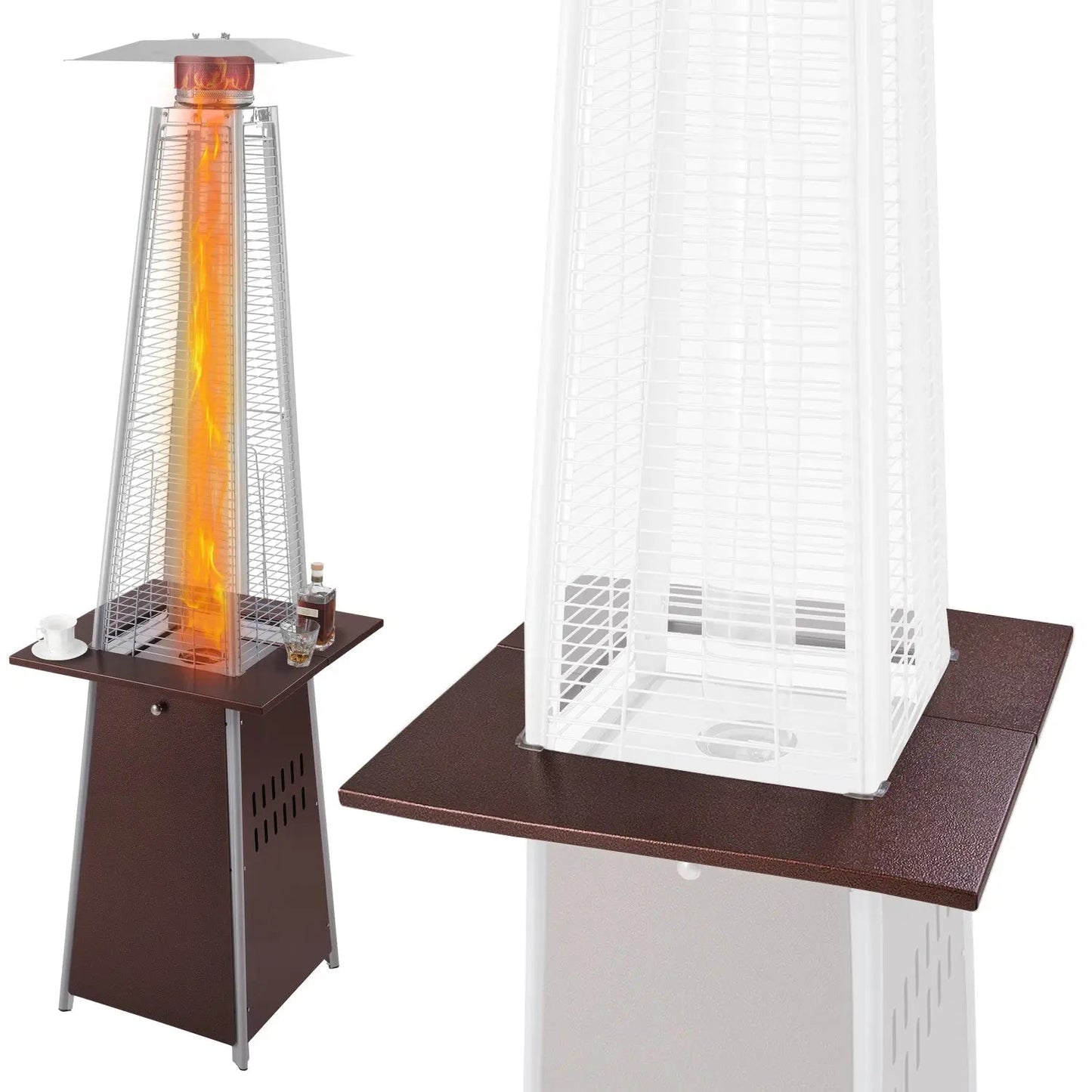 Pyramid Flame Patio Heater Accessory Table in hammered bronze for Fire Sense heater parts on Tampa Home & Garden Store