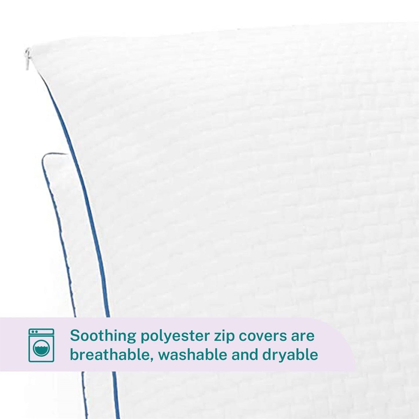 Juego de 2 almohadas de espuma viscoelástica tamaño queen con funda extraíble lavable a máquina