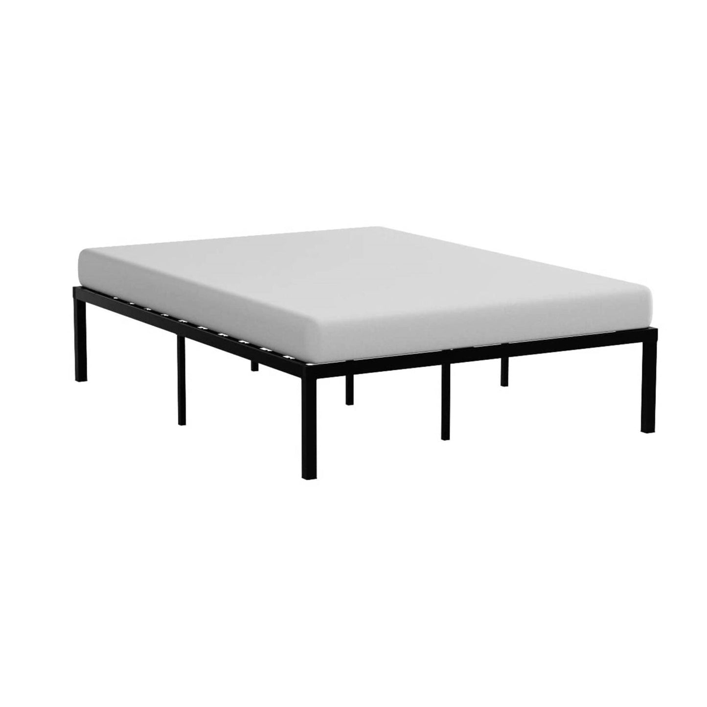 Base de cama moderna tamaño Queen de metal de acero resistente de 16 pulgadas