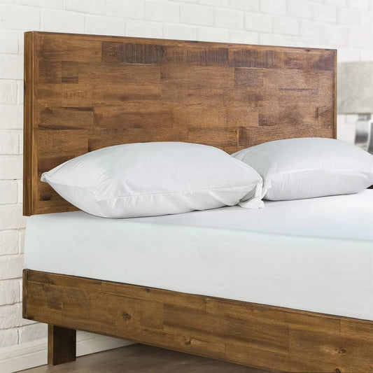 Queen Solid Wood Modern Platform Bed Frame with Adjustable Height Headboard - Tampa Home & Garden Store