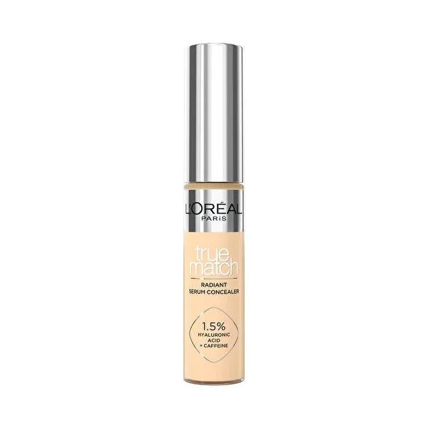 L'Oréal Paris True Match Radiant Serum Concealer nude beige with silver cap 1.5% hyaluronic acid + caffeine on Tampa Home & Garden Store