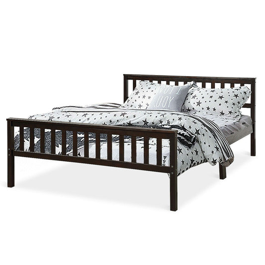 Queen Wood Platform Bed Frame with Headboard and Footboard in Espresso - Tampa Home & Garden Store