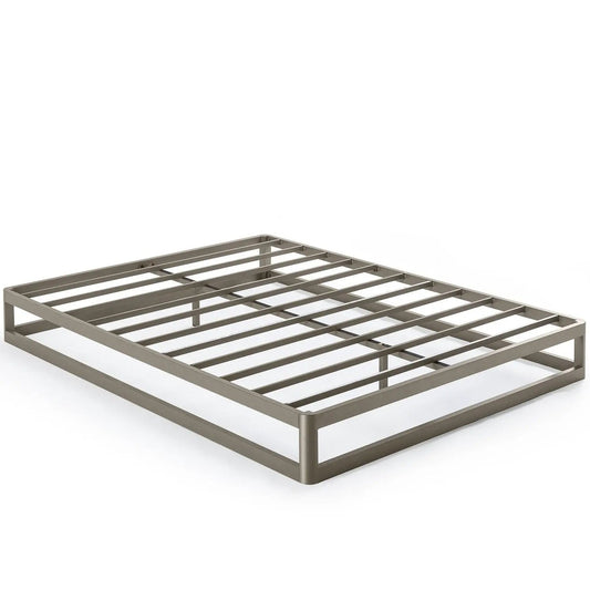 Queen size modern heavy-duty low-profile metal platform bed frame by HomePacific bronze on Tampa Home & Garden Store