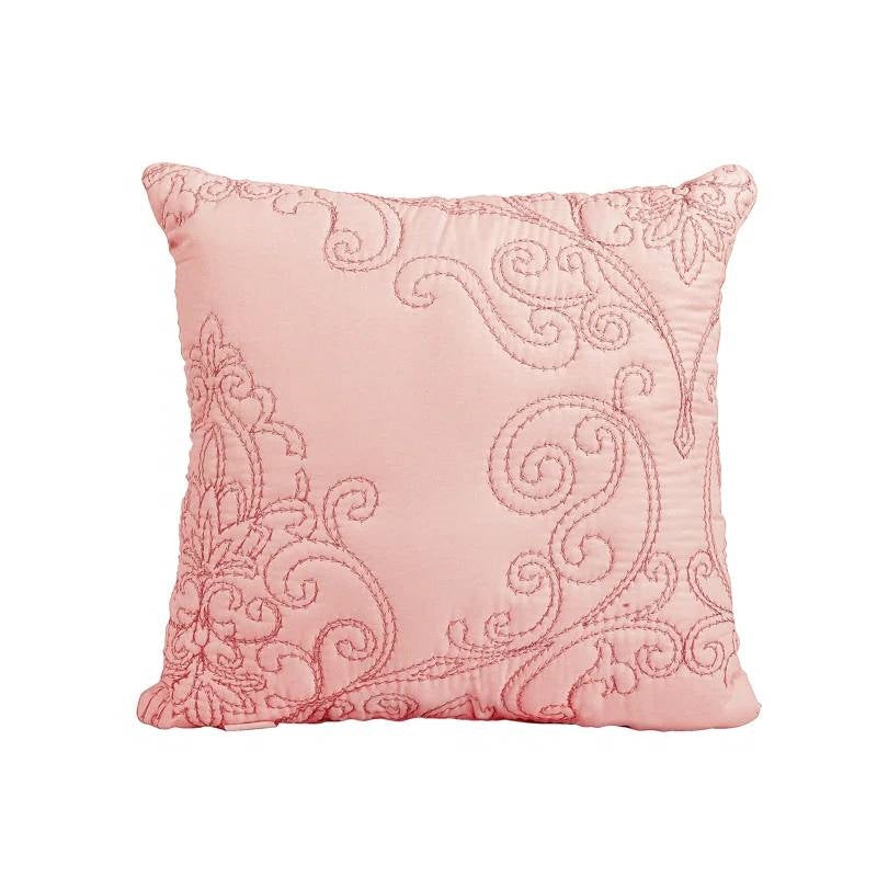 Queen size Dusty Pink Damask Embroidered 4 Piece Oversized Bedspread Set - Tampa Home & Garden Store