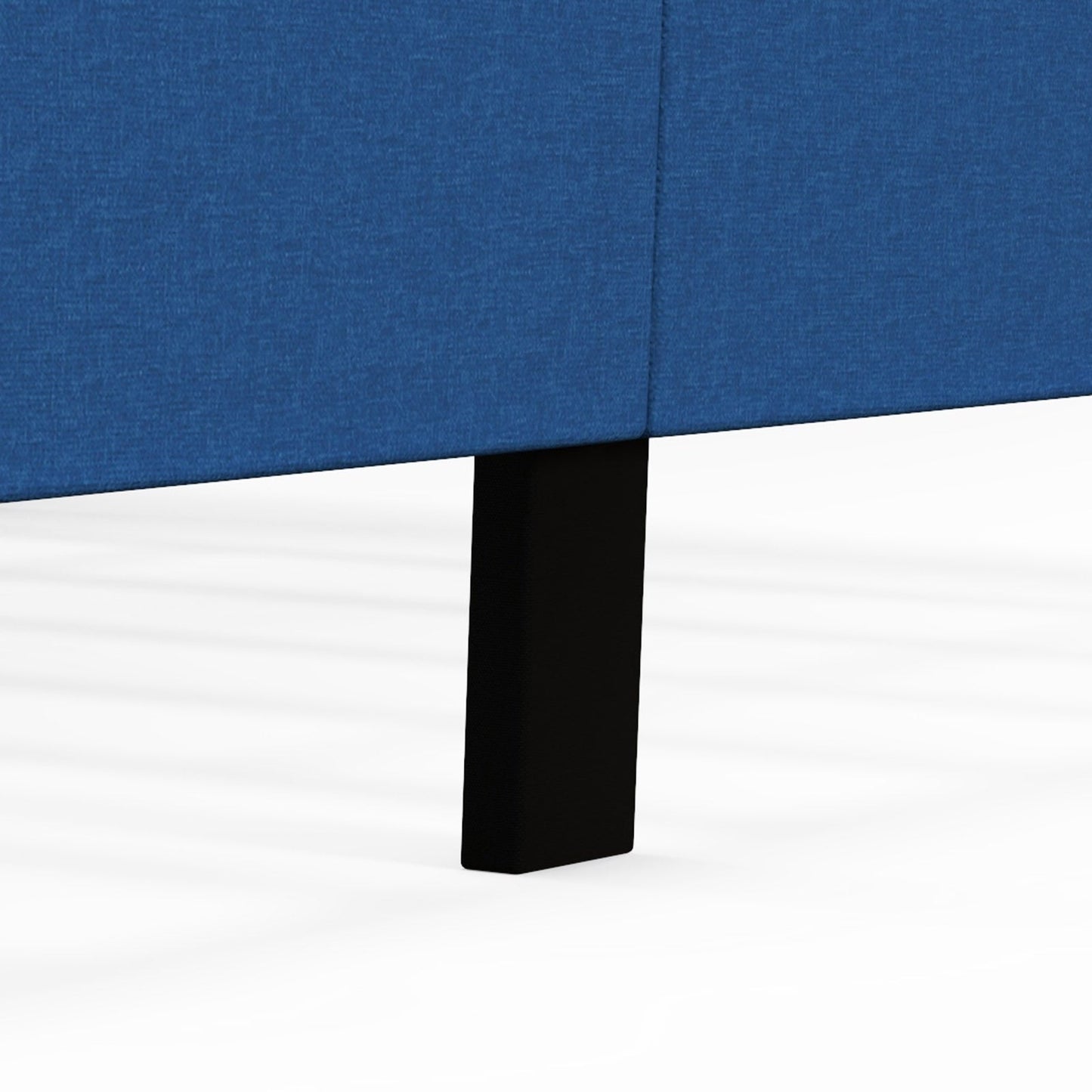 Cama Plataforma Tapizada Queen Size con Cabecero de Ala Abotonado-Azul