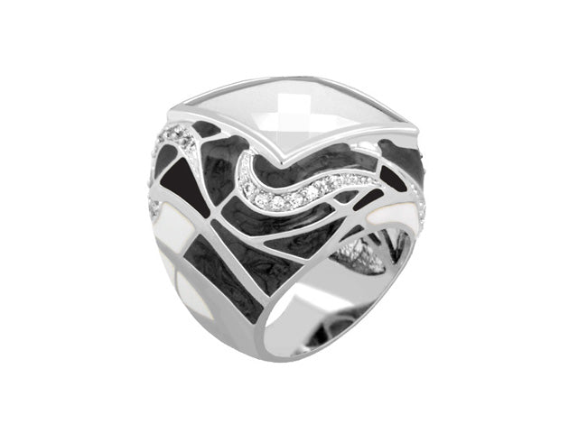 Bold Splash and Gold Plated Cocktail Ring