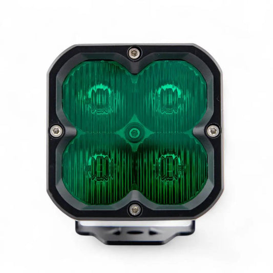 Race Series Flood LED Pod Green quad-lens square housing on Tampa Home & Garden Store