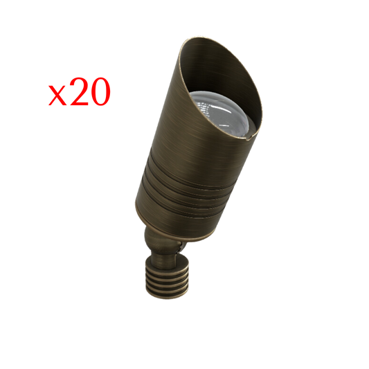 RAL8100 x20 Package Mini Brass Accent Light Low Voltage LED Outdoor Landscape Spotlight - Tampa soil911.com