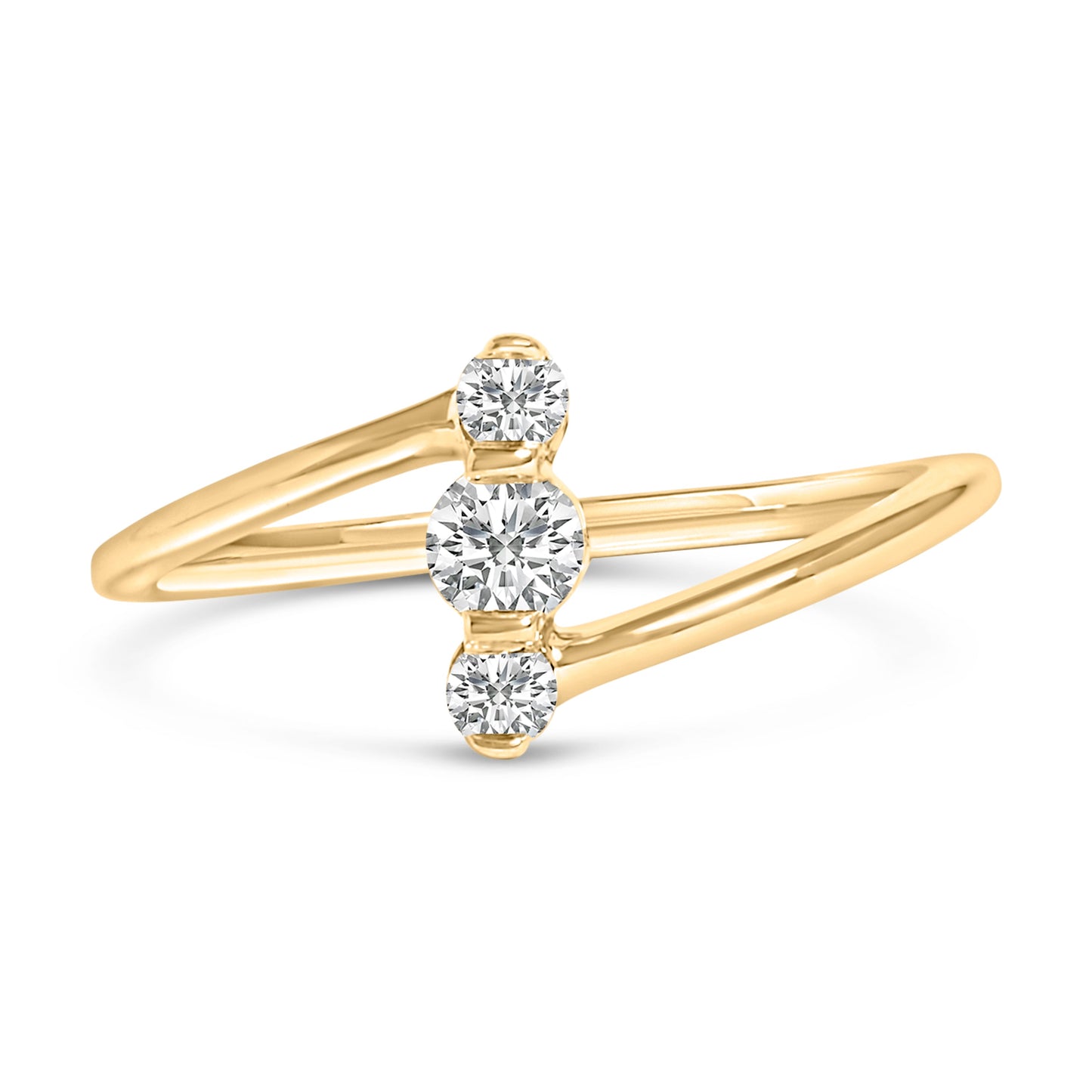 10K white gold lab-grown diamond vertical three-stone ring by Bids.com on Tampa Home & Garden Store