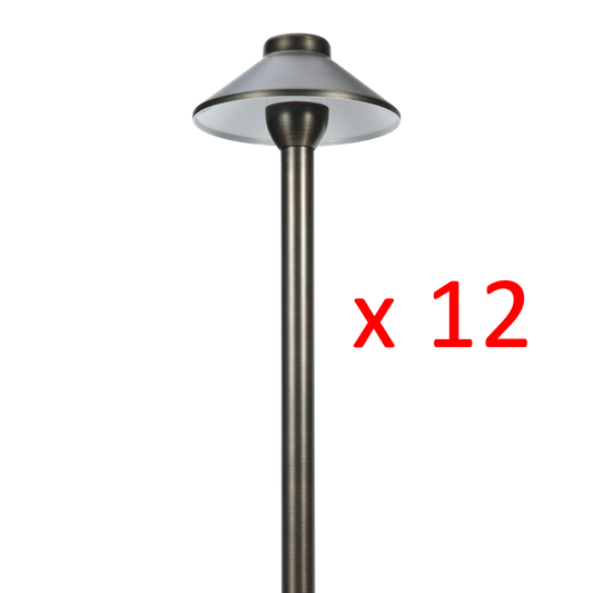 RPL8901 x12 Package Outdoor Garden Pathway Light | Low Voltage Brass Path Light - Tampa soil911.com