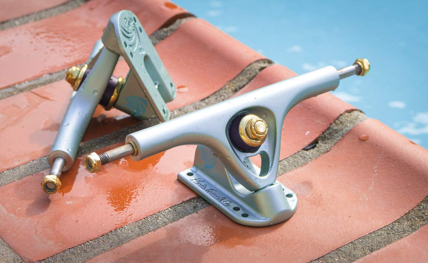 V3 180mm 50° Longboard Trucks Crystal Blue Paris Truck Co on Tampa Home & Garden Store