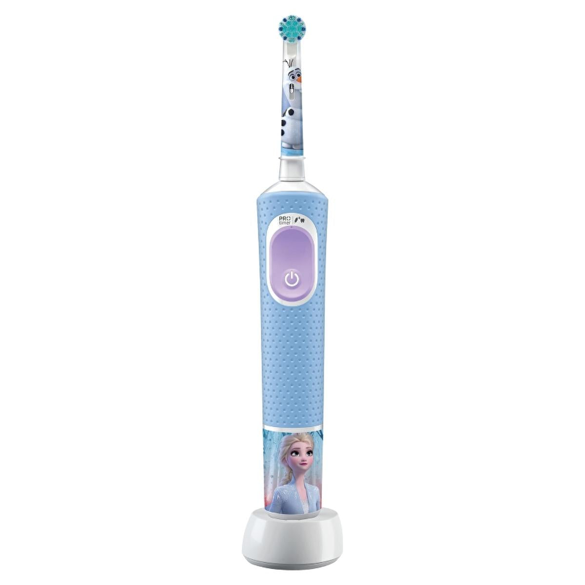 Oral-B Kids Electric Toothbrush D100 Frozen Edition blue handle with Elsa artwork base on Tampa Home & Garden Store