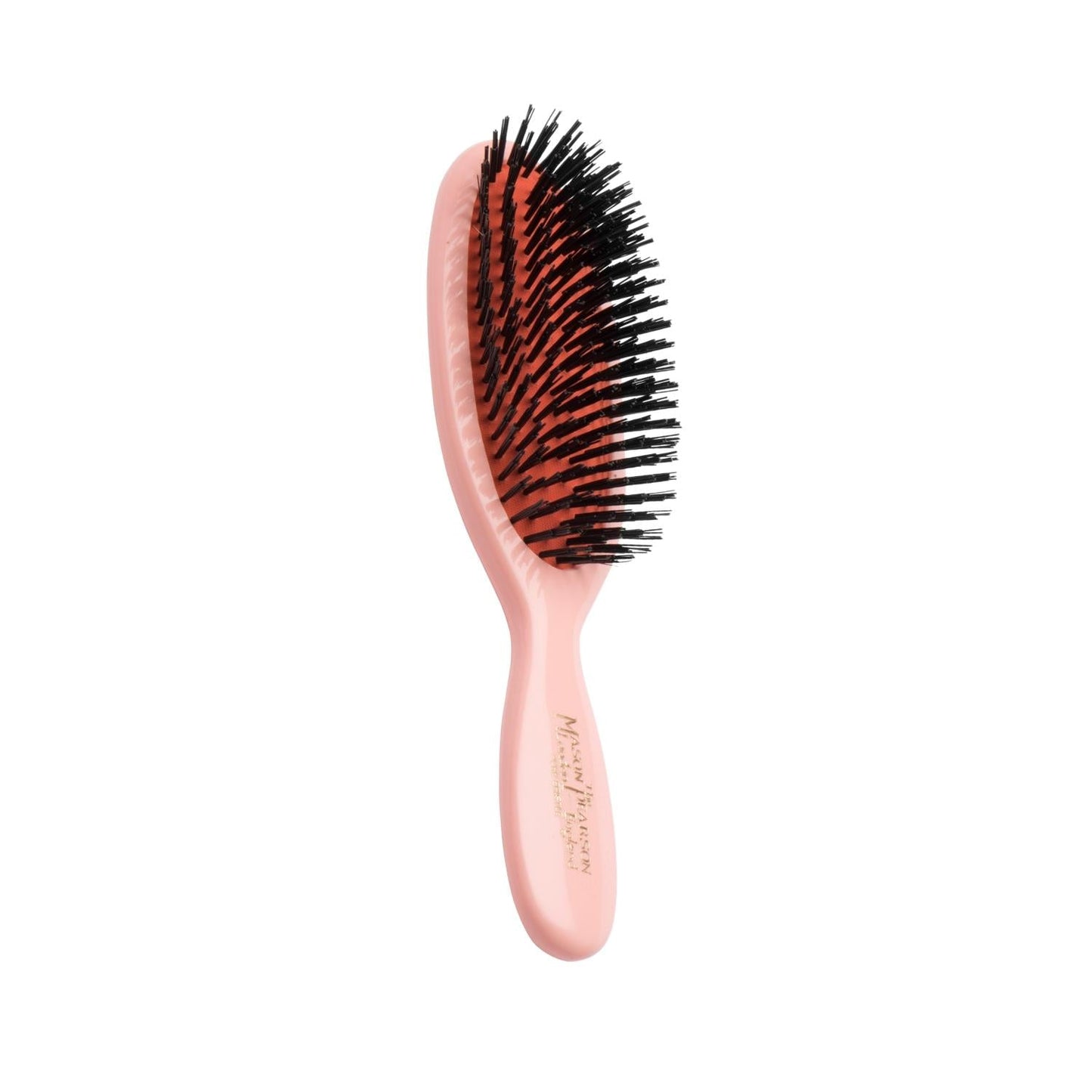 Mason Pearson Pocket Boar Bristle Pink Hair Brush with travel-friendly design on Tampa Home & Garden Store