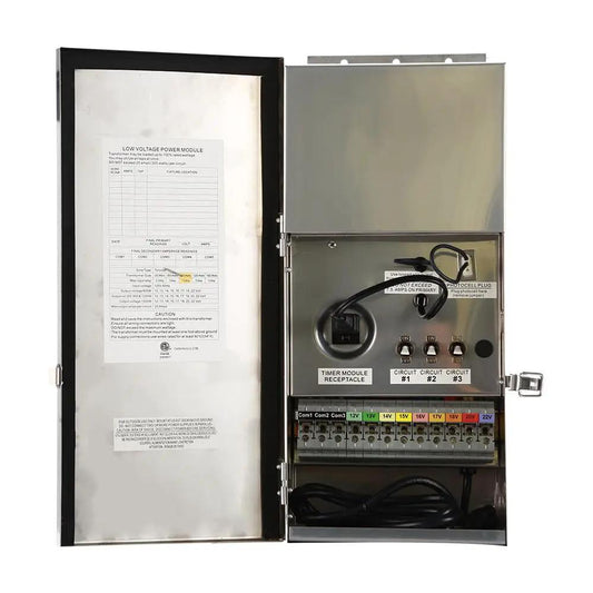 RTR300 300W Multi Tap Low Voltage Transformer with Photocell and Manual Dial Timer IP65 Waterproof - Tampa Home & Garden Store