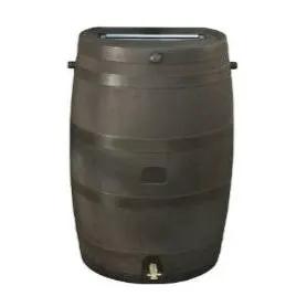 50-Gallon Brown Rain Water Collection Barrel with Brass Spigot - Tampa Home & Garden Store