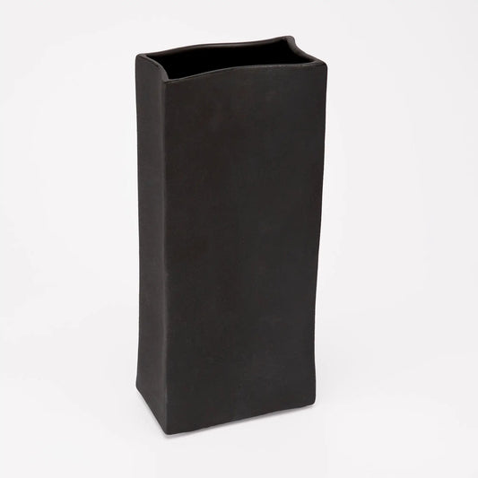 Rue Tall Vase for Elegant Floral Arrangements, tall matte black vase with curved lip on Tampa Home & Garden Store