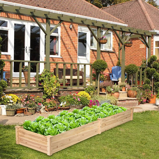 Wooden Vegetable Raised Garden Bed for Backyard Patio Balcony - Tampa Home & Garden Store