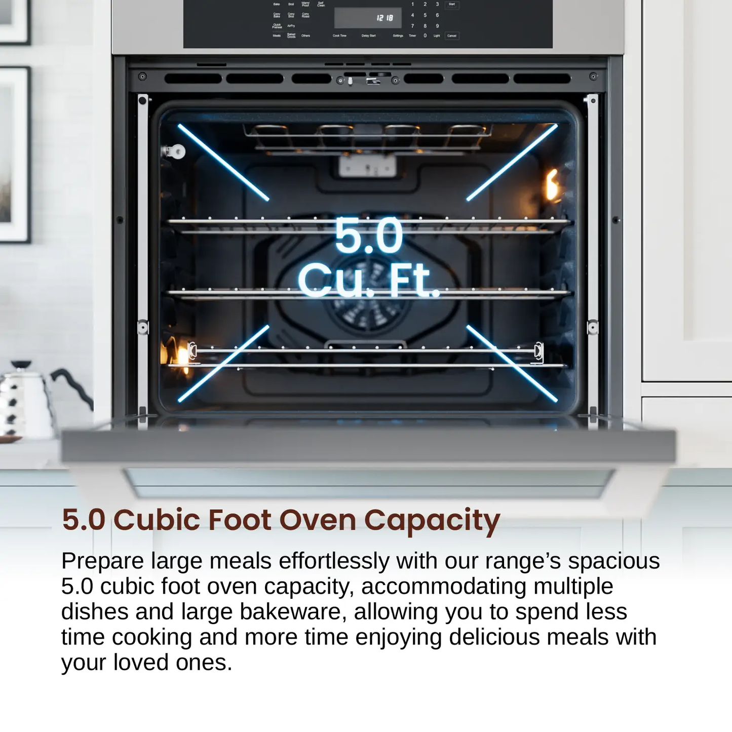 Rangaire 30-Inch double electric wall oven with AirFry in stainless steel, 5.0 cu ft capacity on Tampa Home & Garden Store