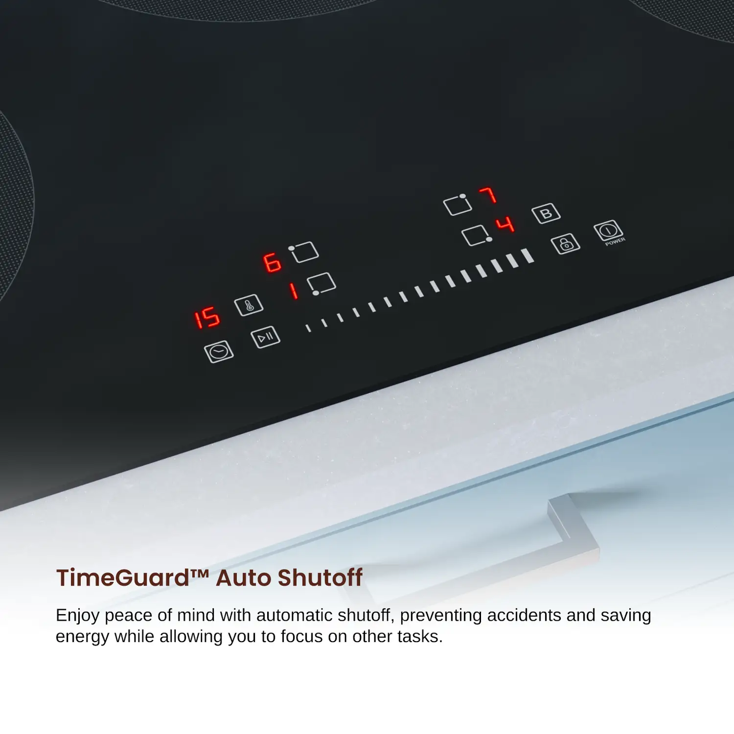 Rangaire 30 Inch Induction Cooktop black glass with four burner zones and red LED controls on Tampa Home & Garden Store