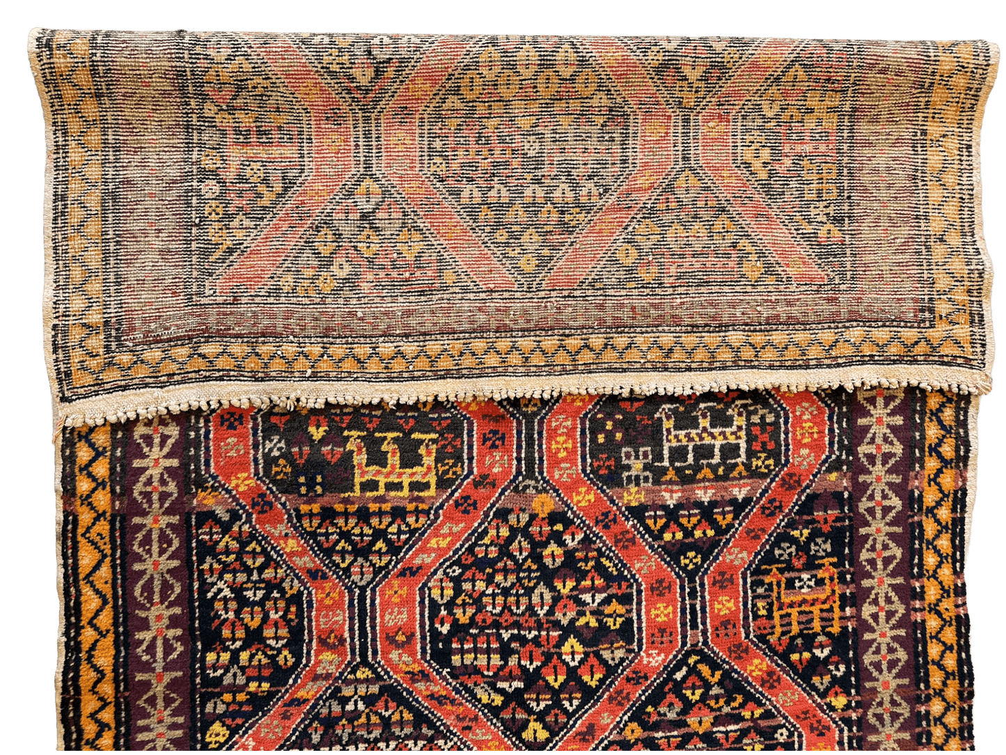 Rare Antique Handmade Caucasian Kazak Rug 4’ x 9’ - Tampa Home & Garden Store