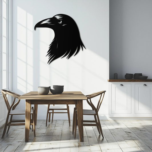 Raven Metal Wall Art - Mysterious Crow Silhouette Decor- KAF277 - Tampa Home & Garden Store
