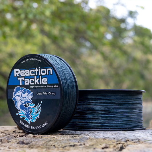 Reaction Tackle braided fishing line spool in Low Vis Gray on Tampa Home & Garden Store