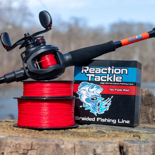 Reaction Tackle Braided Fishing Line red No Fade Red spool on Tampa Home & Garden Store