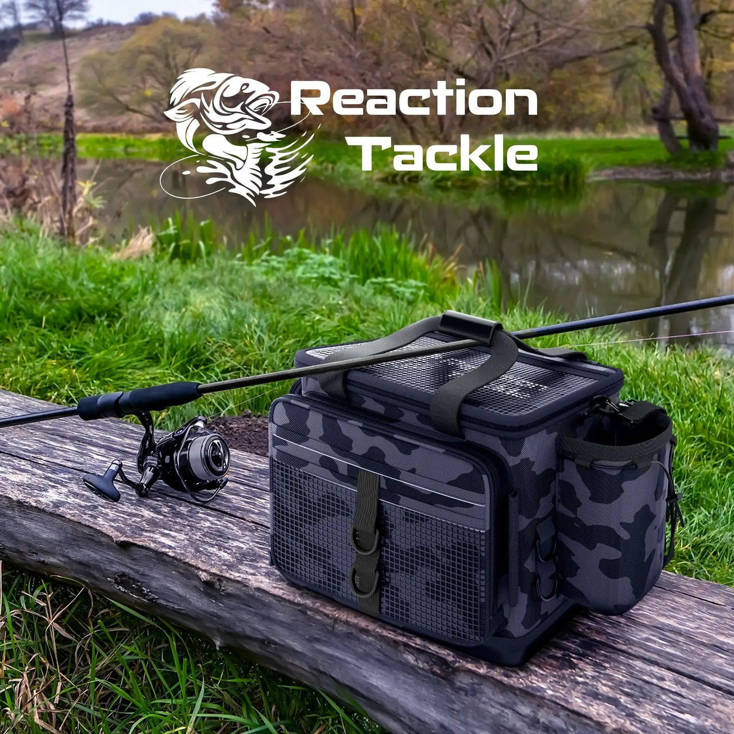 Reaction Tackle camo bag for 3600 tackle trays, rugged camouflage fabric on Tampa Home & Garden Store