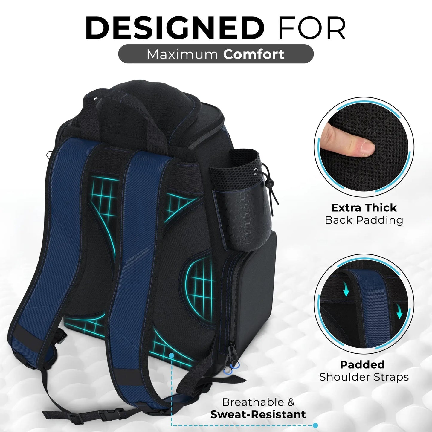 Reaction Tackle Fishing Backpack with Trays, black/blue, padded back & straps on Tampa Home & Garden Store