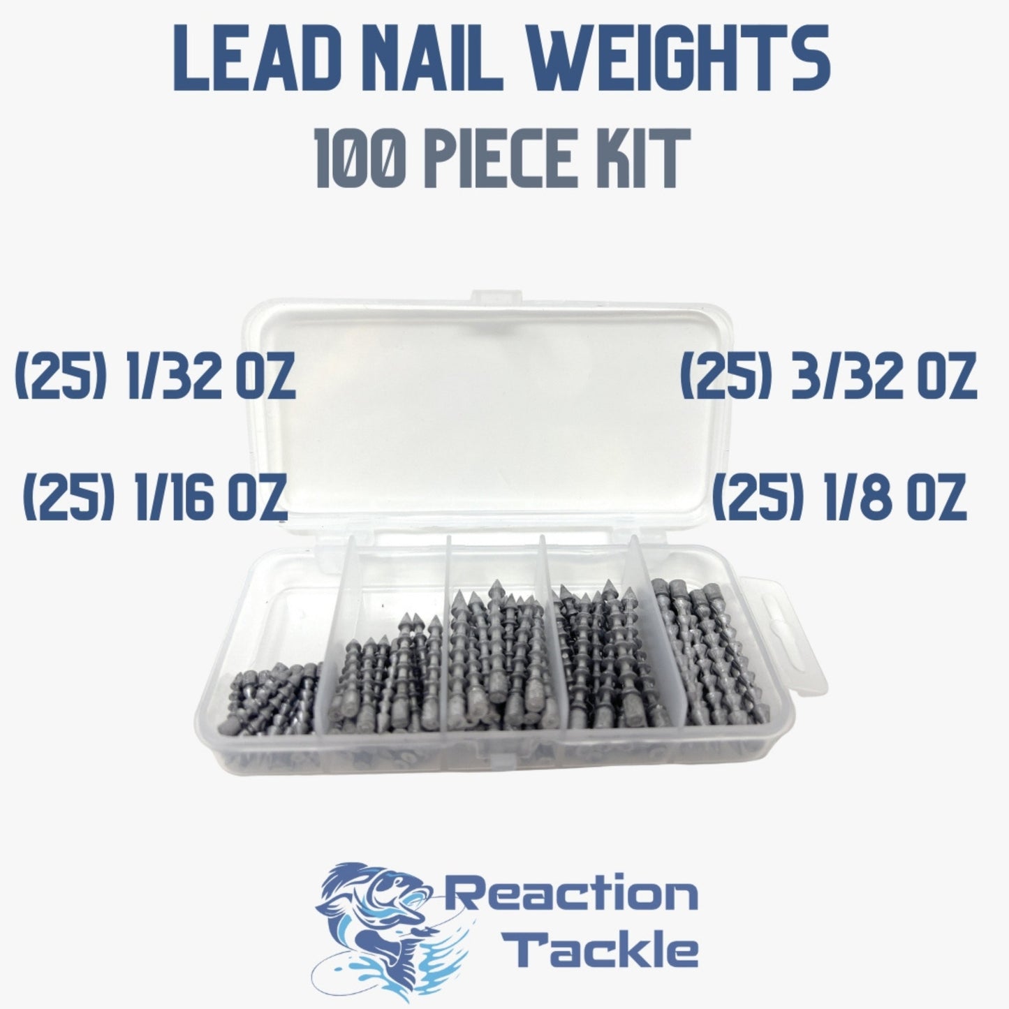 Reaction Tackle Lead Nail Weights/Insert Sinkers - Tampa Home & Garden Store