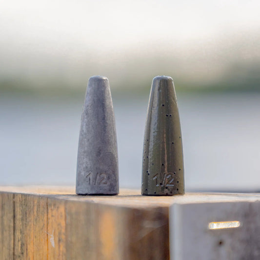 Reaction Tackle lead worm weights, 2 pcs shown, 1/2 oz each, lead fishing sinkers on Tampa Home & Garden Store